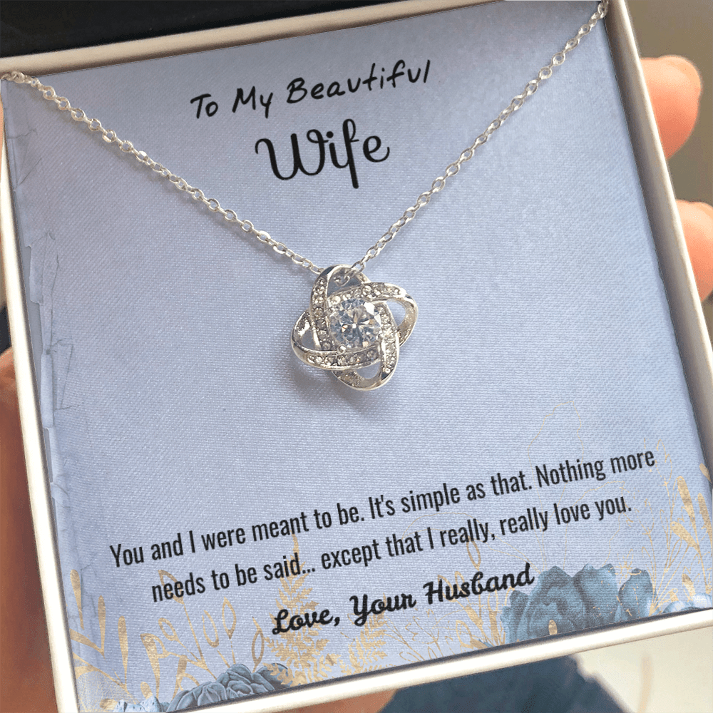 You and I Were Meant to Be - Love Knot Necklace Message Card