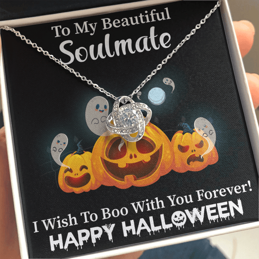 Soulmate - Happy Halloween Love Knot Necklace Message Card