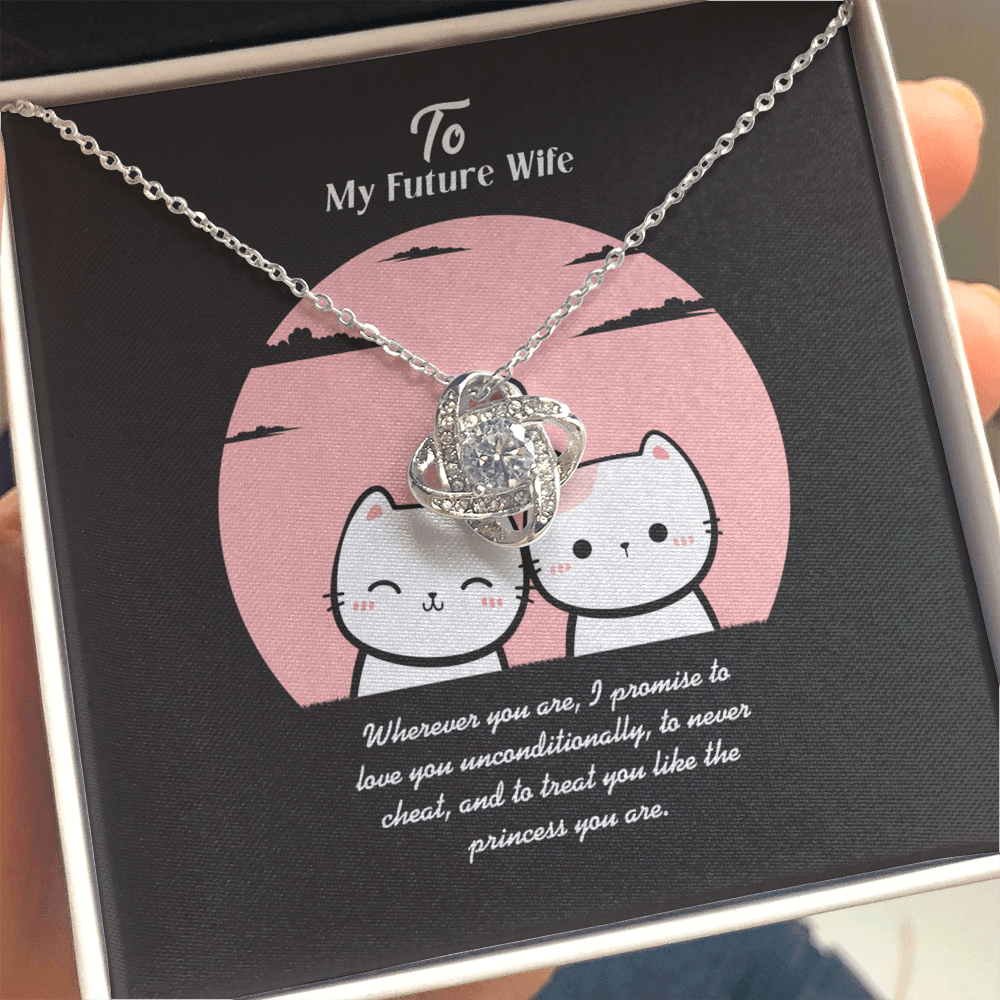 Future Wife - Wherever You Are - Love Knot Necklace Message Card