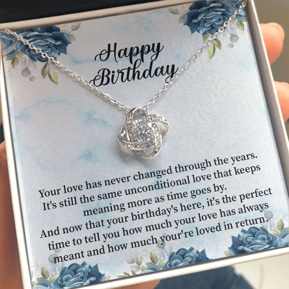 Happy Birthday - Love Knot Necklace Message Card