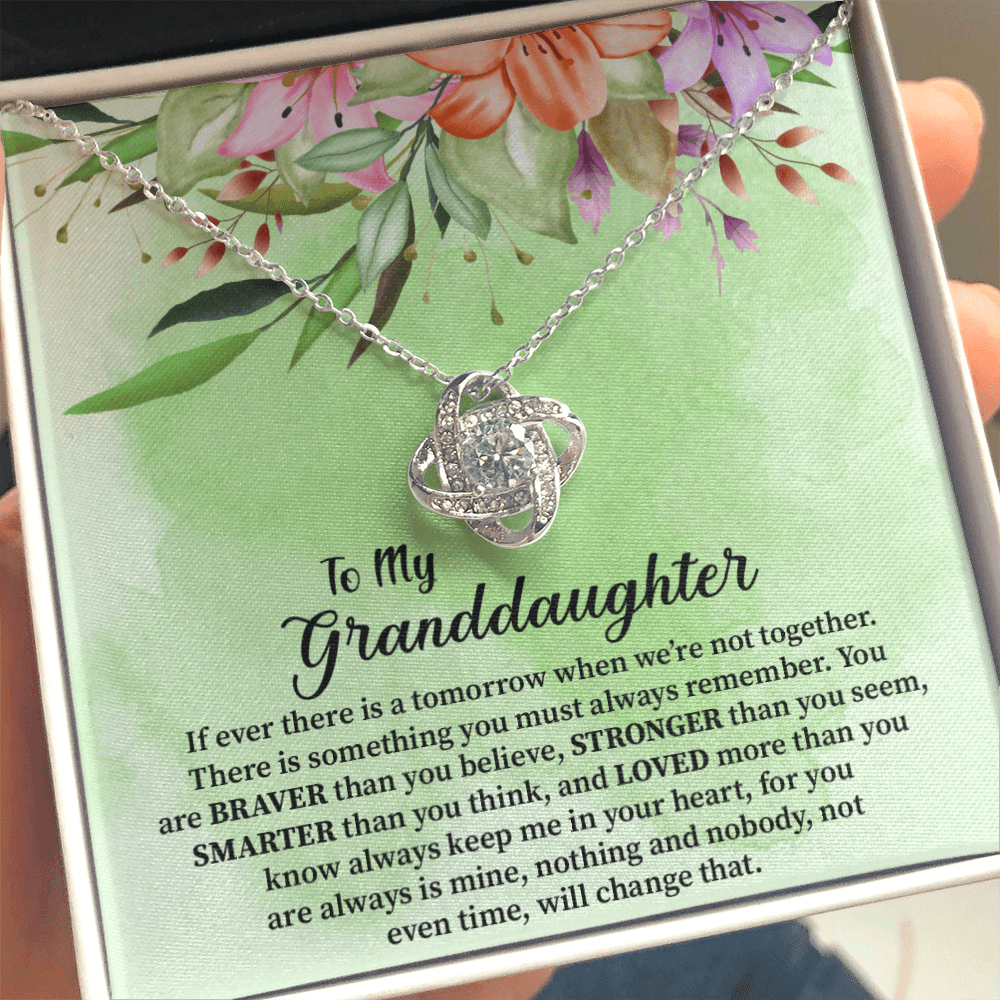 Granddaughter - If Ever There Is A Tomorrow Love Knot Necklace Message Card
