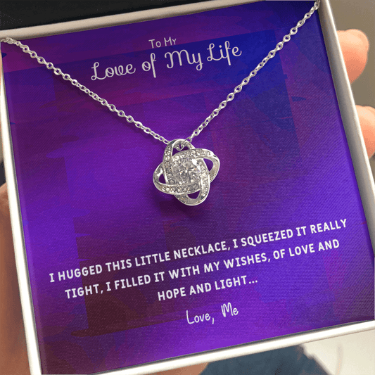 I Hugged This Little Necklace - Love Knot Necklace Message Card