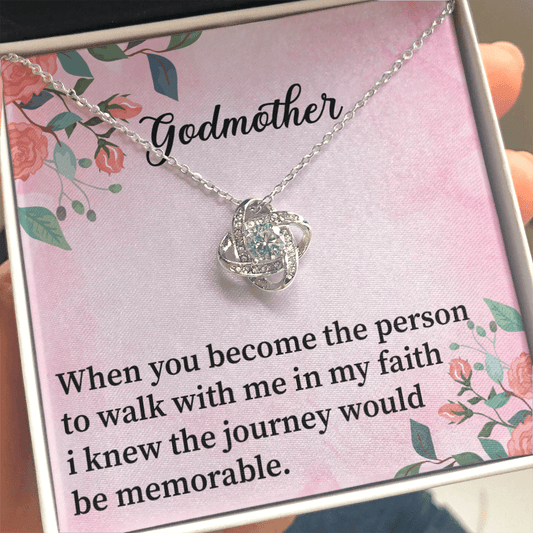 Godmother - When You Become The Person To Walk With Me - Love Knot Necklace Message Card
