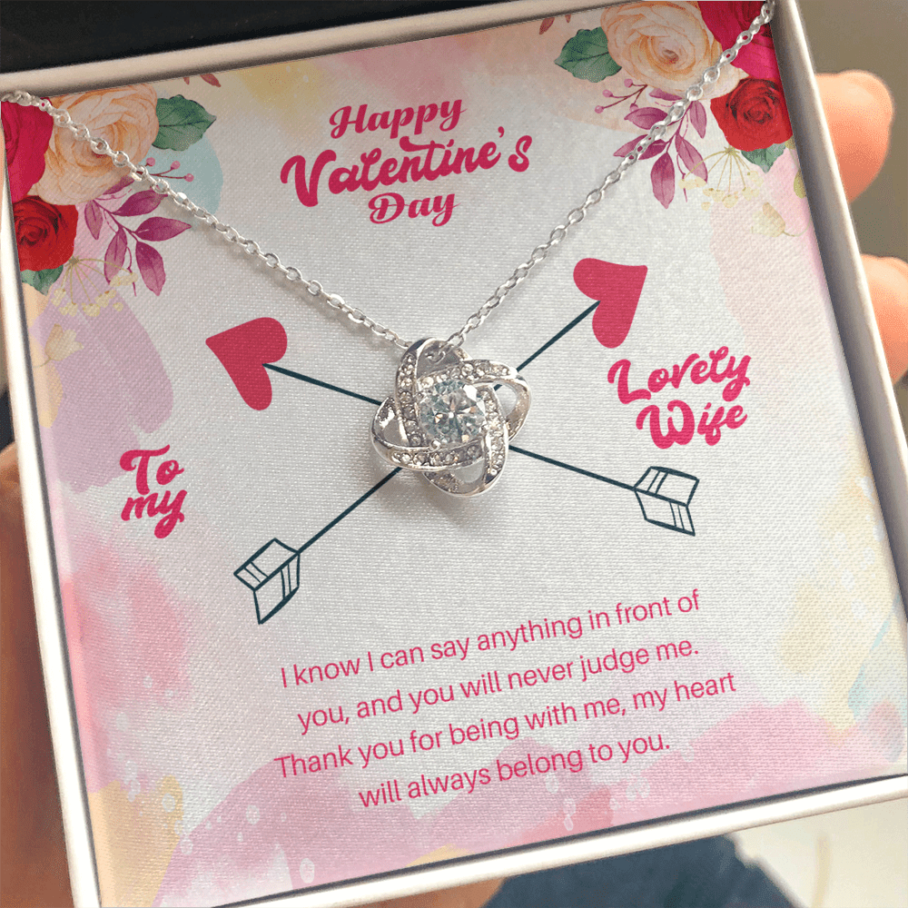 Wife - I Know I Can Say - Love Knot Necklace Message Card