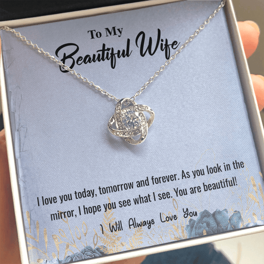 I Love You Today - Love Knot Necklace Message Card