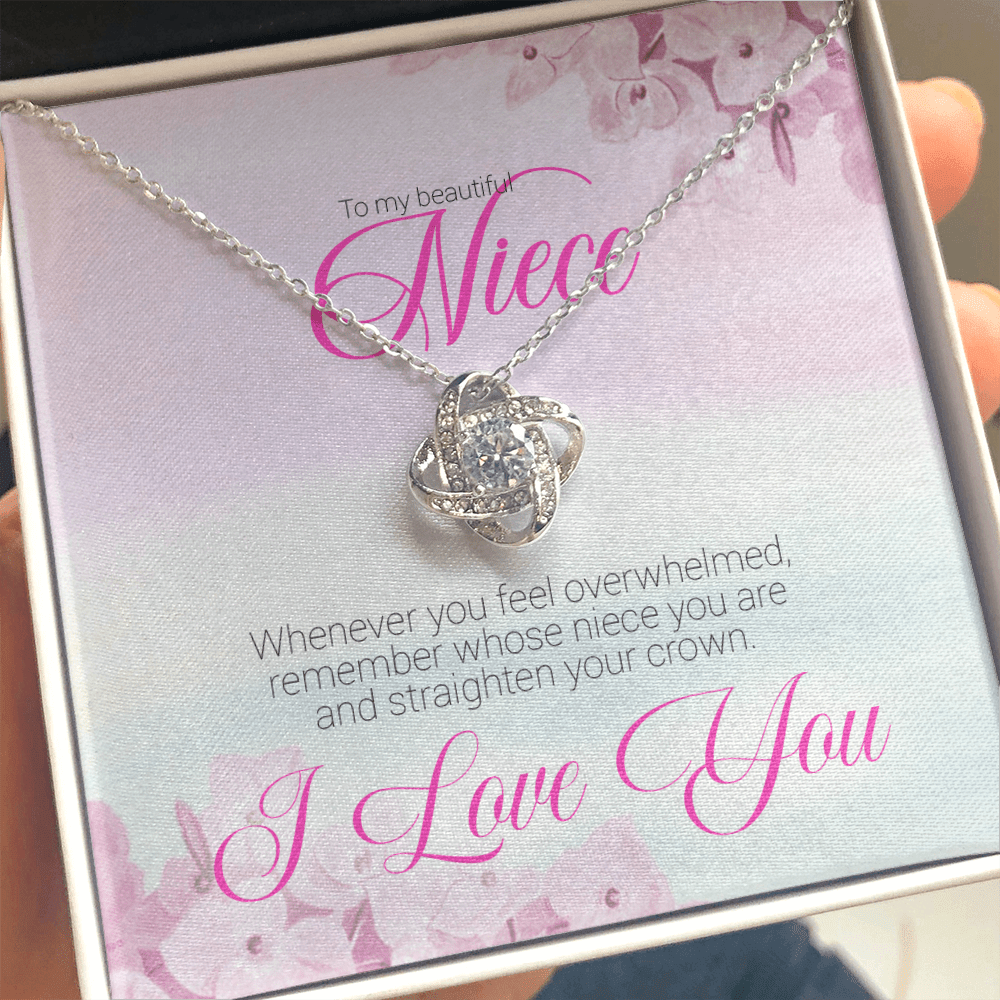 My Beautiful Niece - Love Knot Necklace Message Card