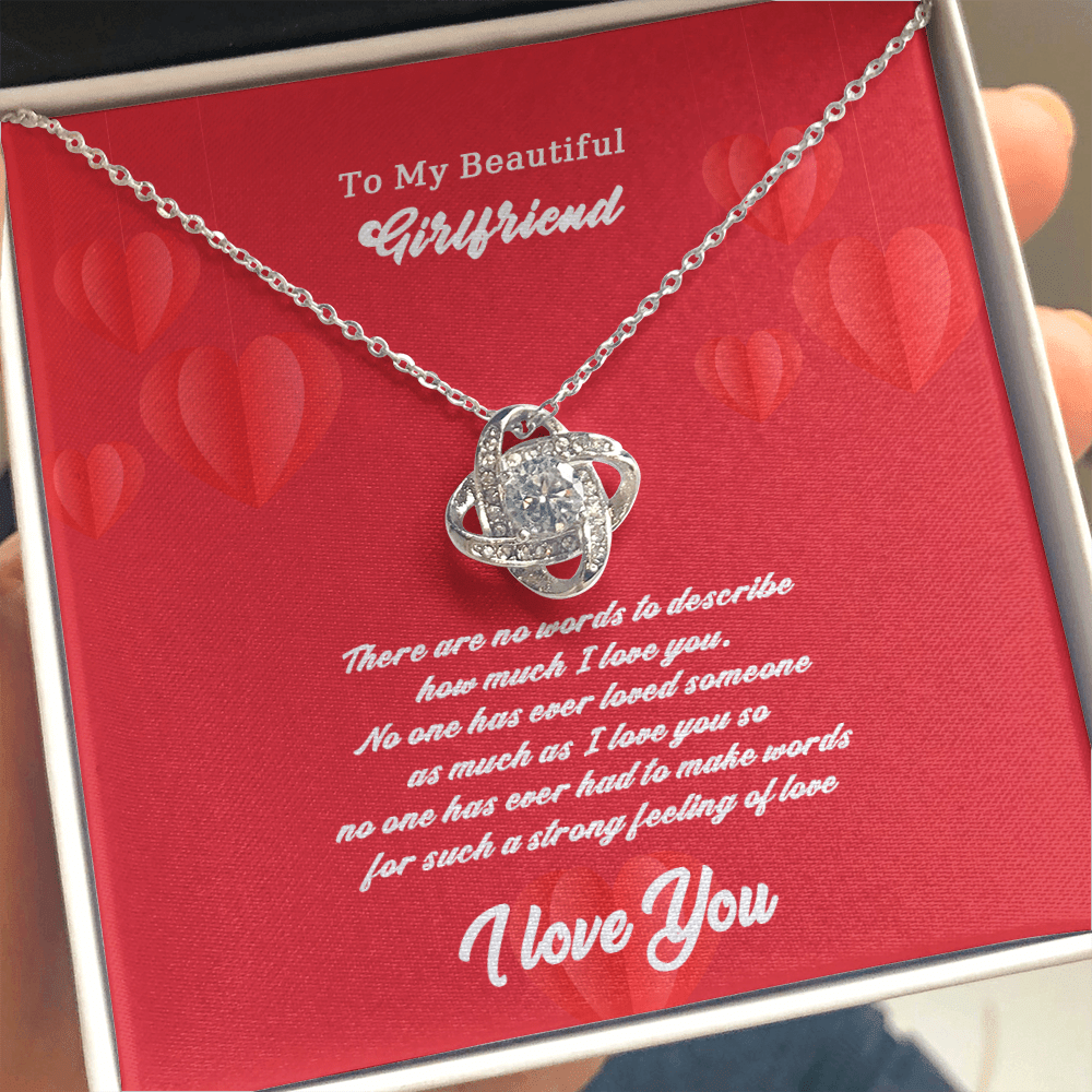 Girlfriend - There Are No Words - Love Knot Necklace Message Card
