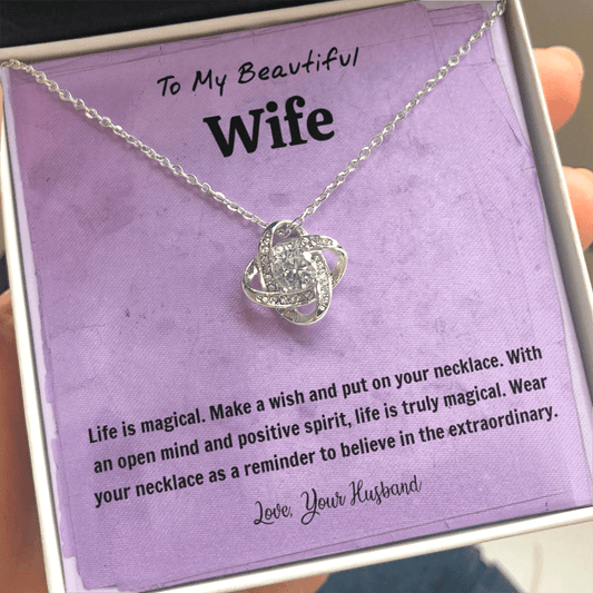 Life Is Magical - Love Knot Necklace Message Card