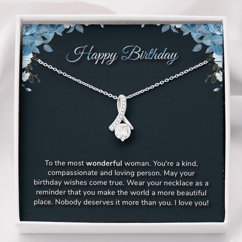 Happy Birthday - Alluring Beauty Infinity Necklace Message Card