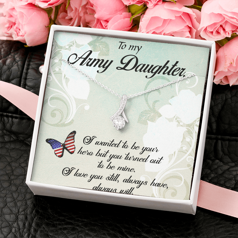 Gift for Army Daughter Hero Necklace