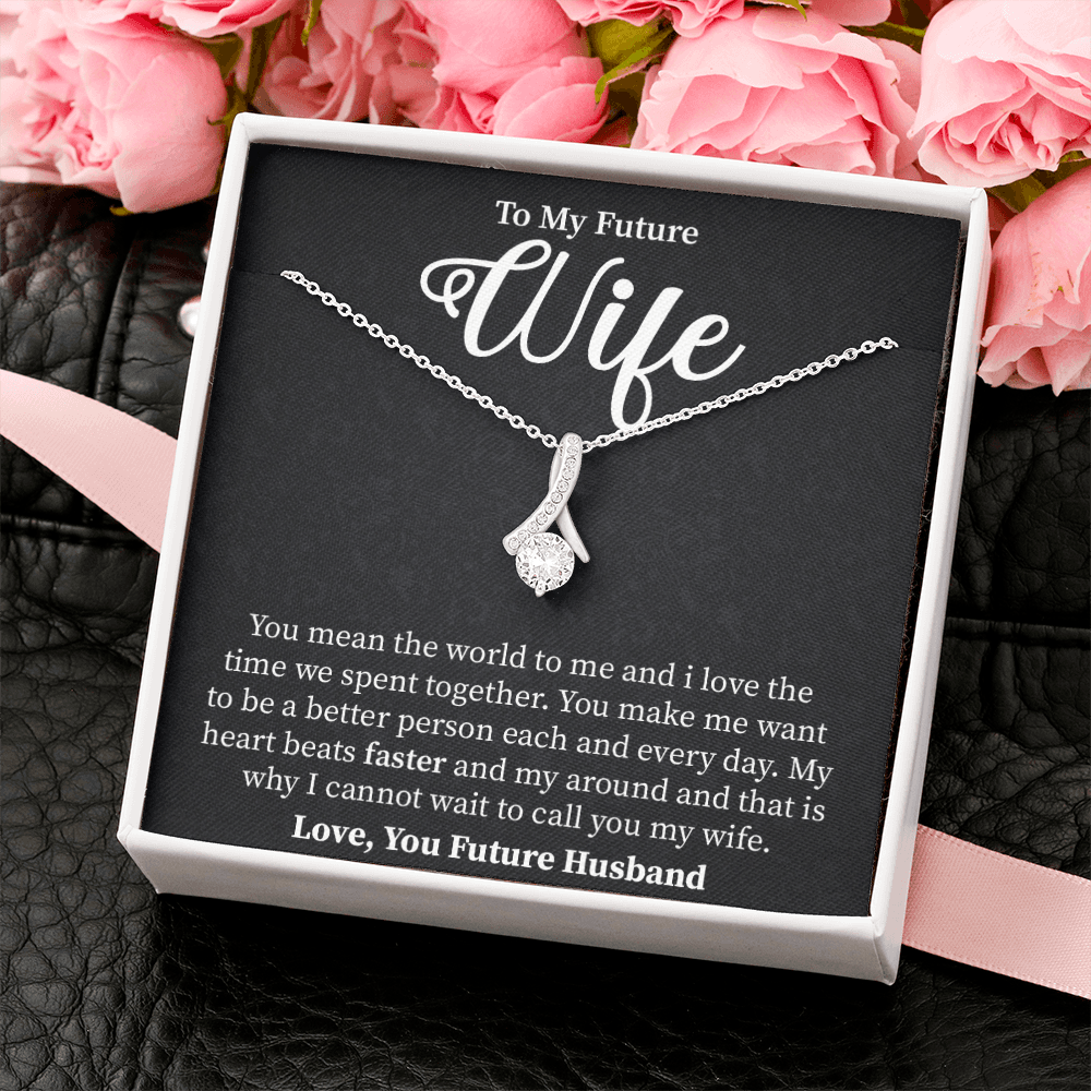 Wife - You Mean The World To Me - Alluring Beauty Infinity Necklace Message Card
