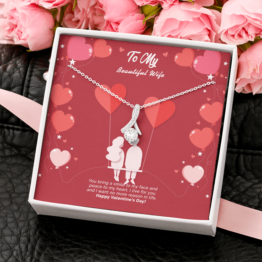 Wife - You Bring A Smile To My Face - Alluring Beauty Infinity Necklace Message Card