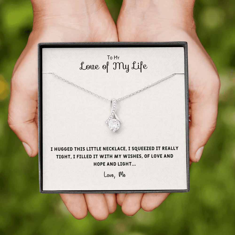 I Hugged This Little Necklace - Alluring Beauty Infinity Necklace Message Card