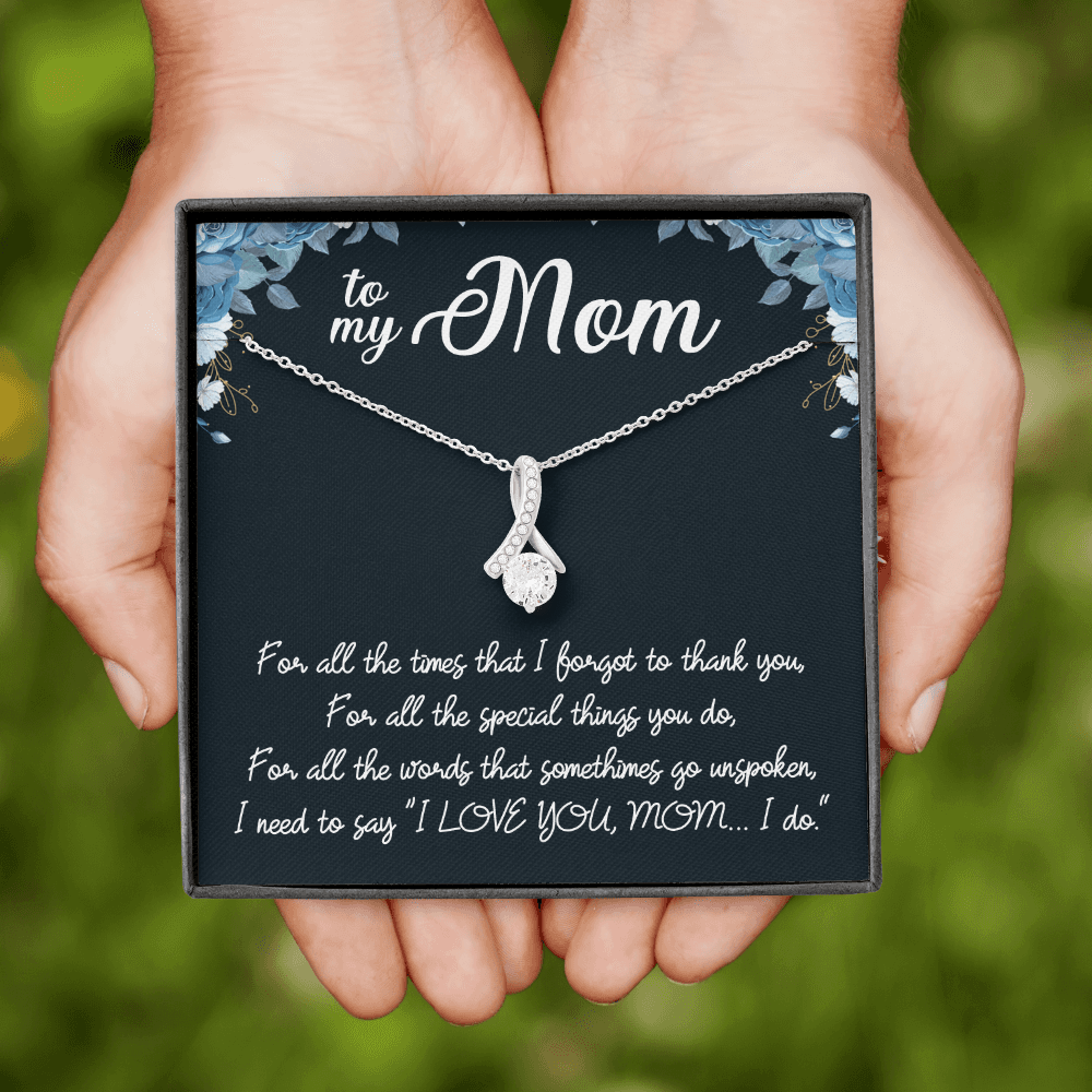 To My Mom - Thank You, I Love You - Alluring Beauty Infinity Necklace Message Card