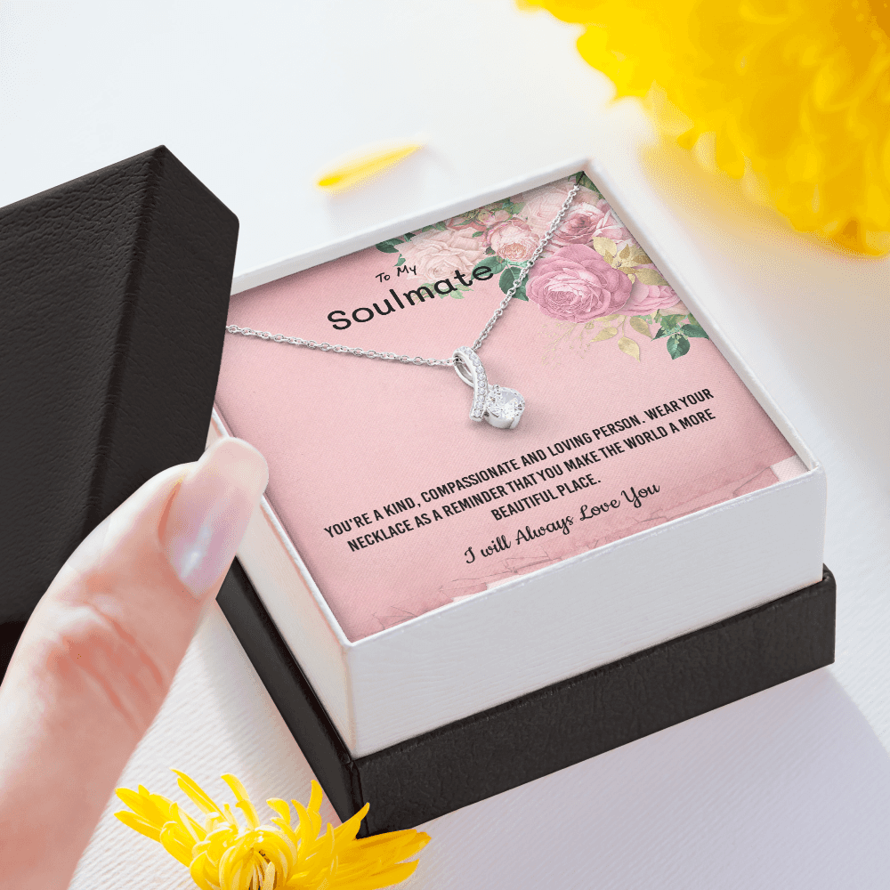 You're a kind, compassionate and loving person - Alluring Beauty Infinity Necklace Message Card