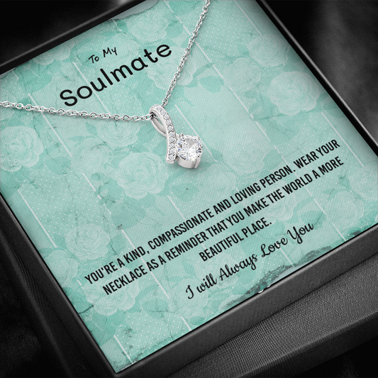 You're a kind, compassionate and loving person - Alluring Beauty Infinity Necklace Message Card