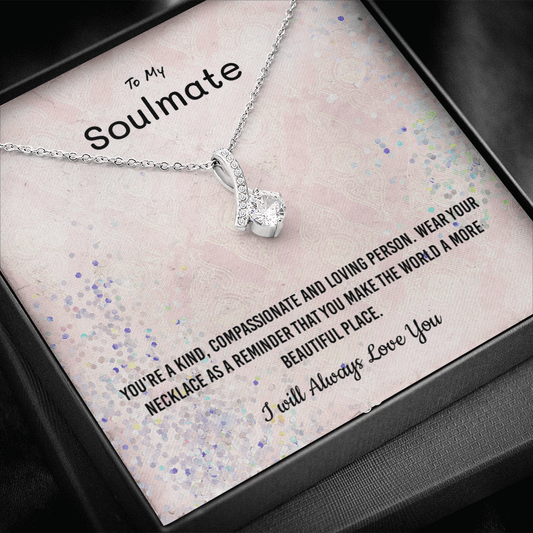 You're a kind, compassionate and loving person - Alluring Beauty Infinity Necklace Message Card