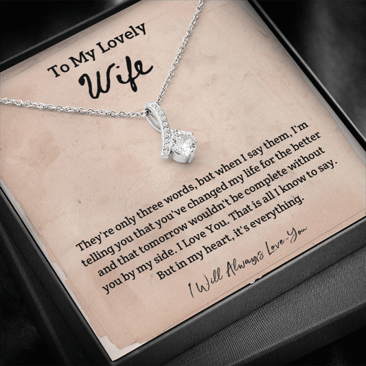 They're Only Three Words - Alluring Beauty Infinity Necklace Message Card