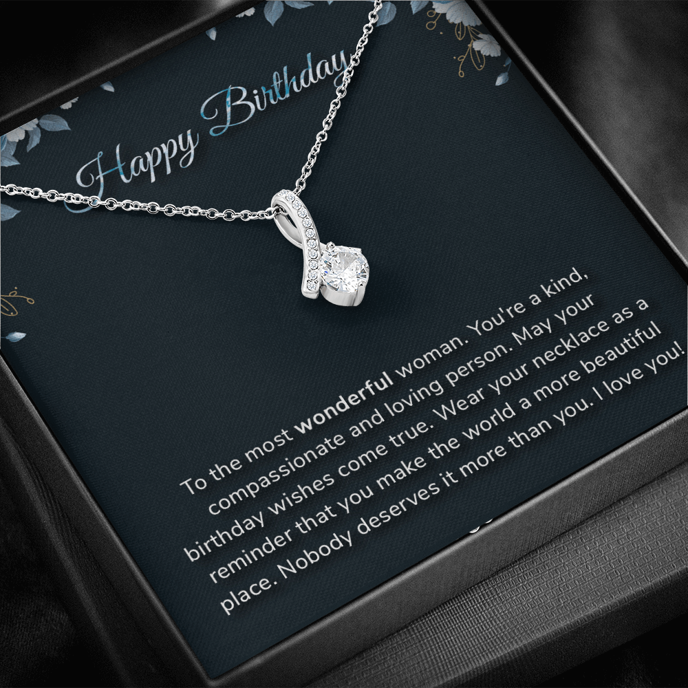 Happy Birthday - Alluring Beauty Infinity Necklace Message Card