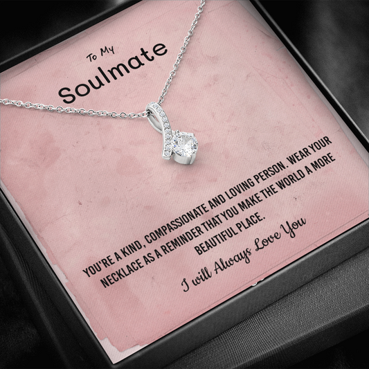 You're a kind, compassionate and loving person - Alluring Beauty Infinity Necklace Message Card