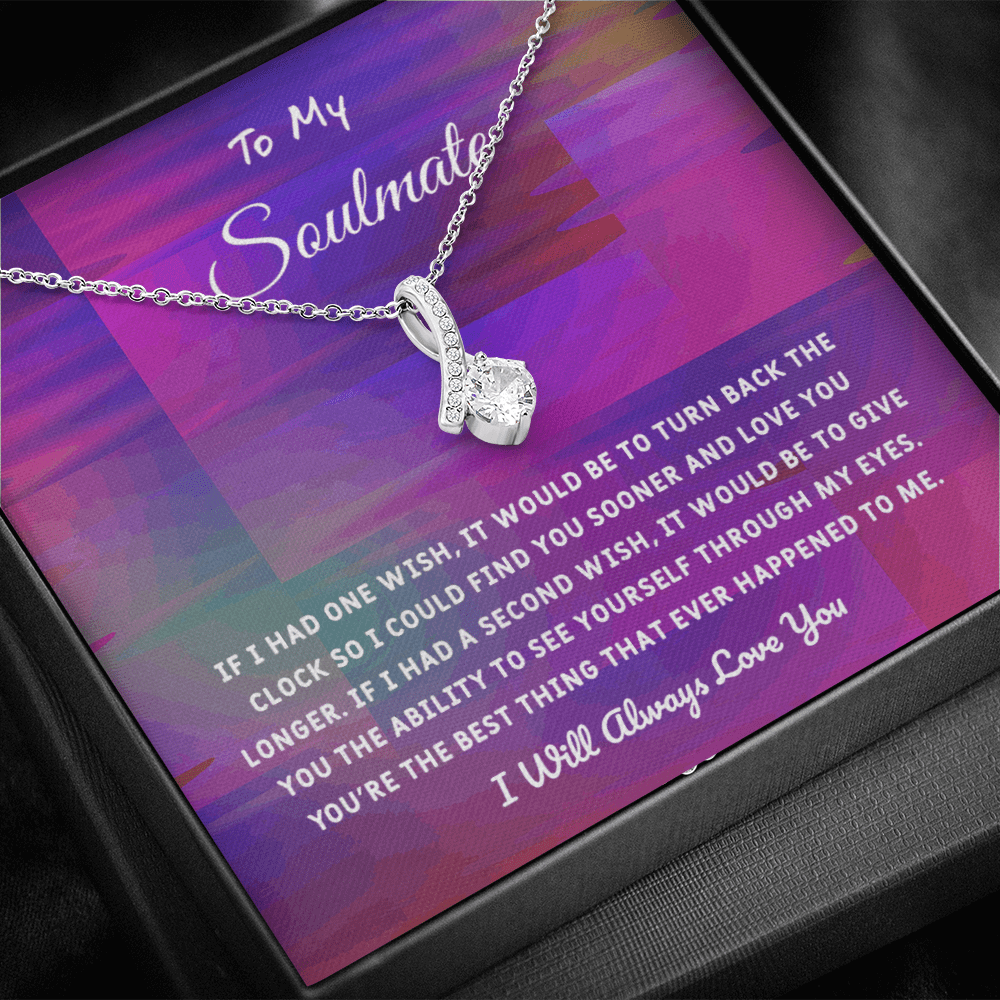 Soulmate If I Had One Wish - Alluring Beauty Infinity Necklace Message Card