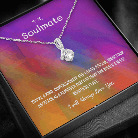 You're a kind, compassionate and loving person - Alluring Beauty Infinity Necklace Message Card