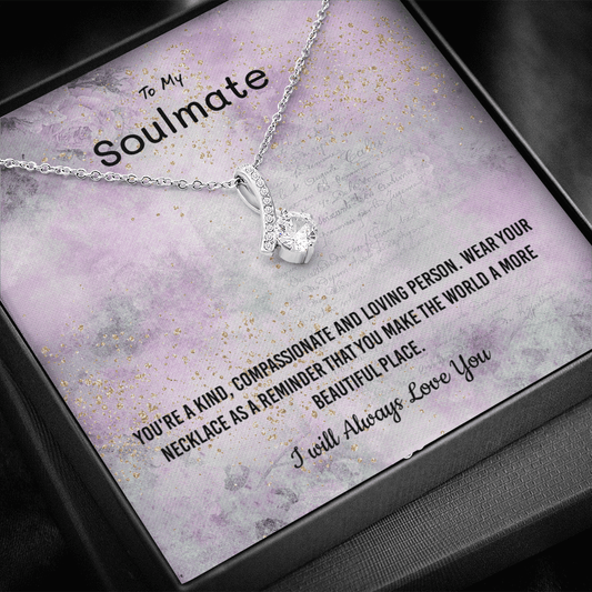 You're a kind, compassionate and loving person - Alluring Beauty Infinity Necklace Message Card