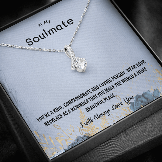 You're a kind, compassionate and loving person - Alluring Beauty Infinity Necklace Message Card