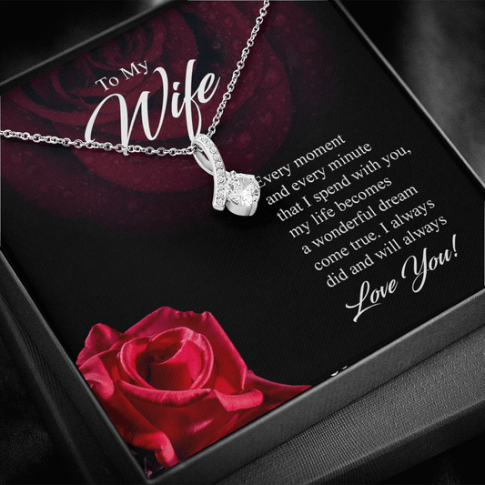 Wife -Every Moment And Every Minute - Alluring Beauty Infinity Necklace Message Card