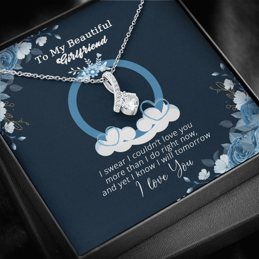 Girlfriend - I Swear I Couldn't Love You More - Alluring Beauty Infinity Necklace Message Card