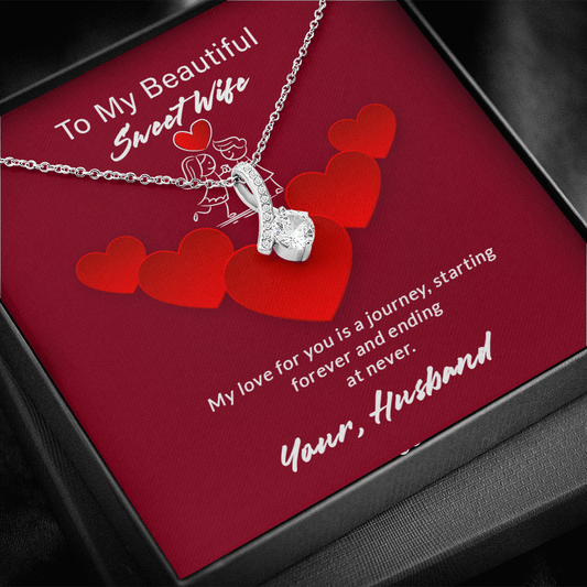 Wife - My Love For You Is A Jurney - Alluring Beauty Infinity Necklace Message Card
