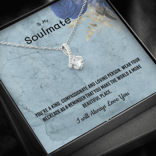You're a kind, compassionate and loving person - Alluring Beauty Infinity Necklace Message Card