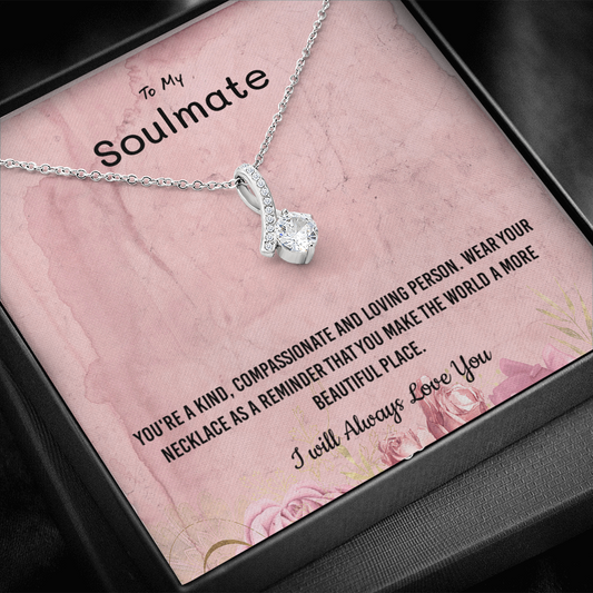You're a kind, compassionate and loving person - Alluring Beauty Infinity Necklace Message Card