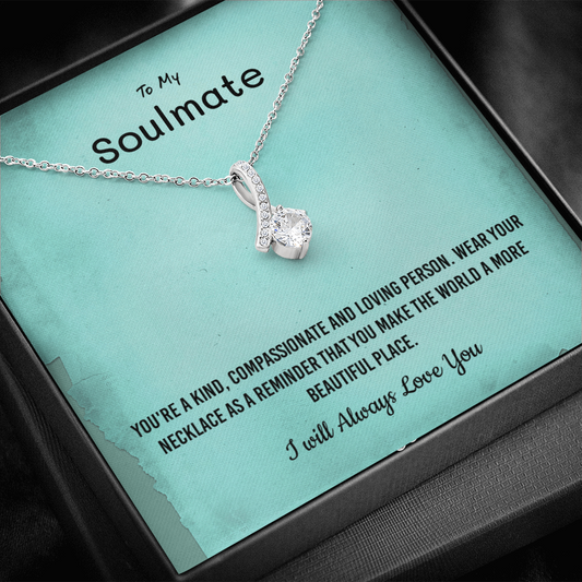 You're a kind, compassionate and loving person - Alluring Beauty Infinity Necklace Message Card