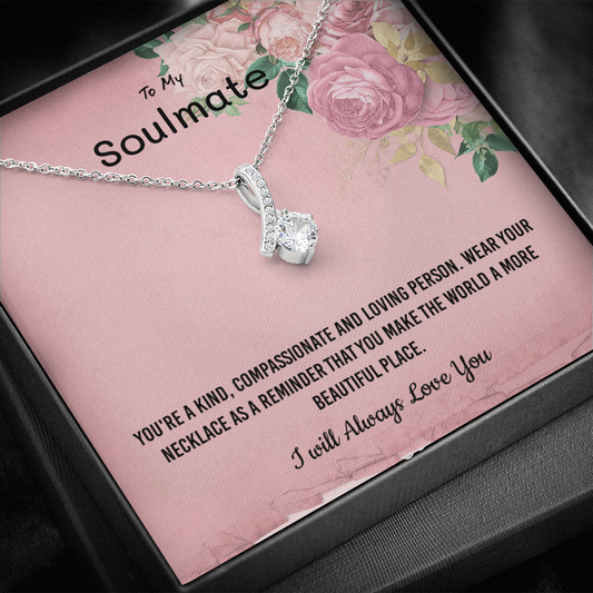 You're a kind, compassionate and loving person - Alluring Beauty Infinity Necklace Message Card