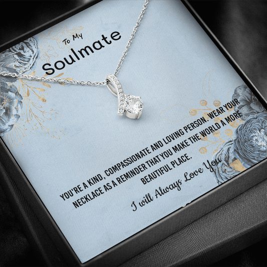 You're a kind, compassionate and loving person - Alluring Beauty Infinity Necklace Message Card