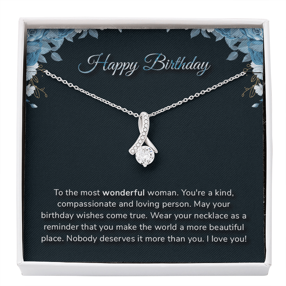 Happy Birthday - Alluring Beauty Infinity Necklace Message Card