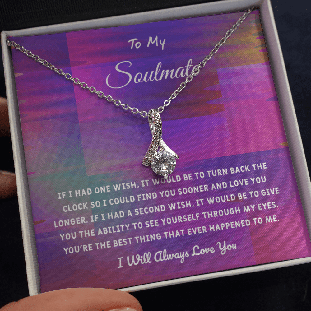 Soulmate If I Had One Wish - Alluring Beauty Infinity Necklace Message Card