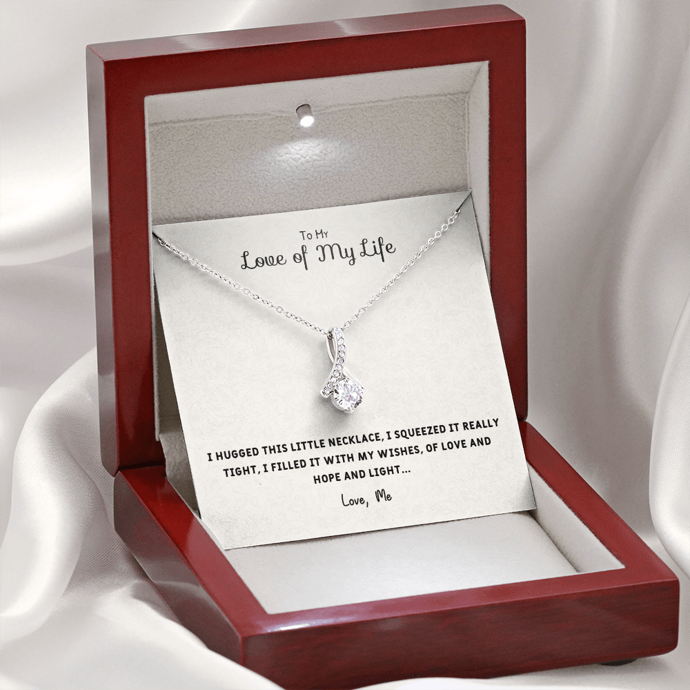 I Hugged This Little Necklace - Alluring Beauty Infinity Necklace Message Card