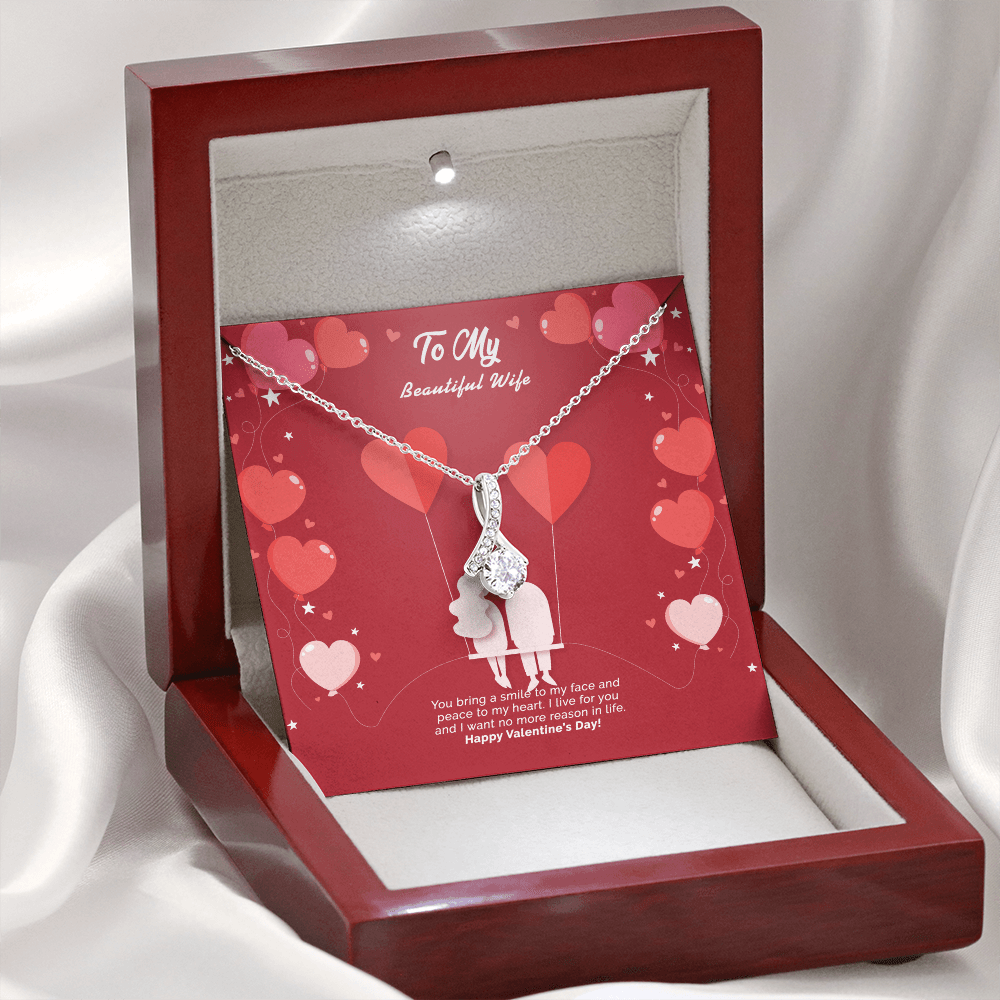 Wife - You Bring A Smile To My Face - Alluring Beauty Infinity Necklace Message Card