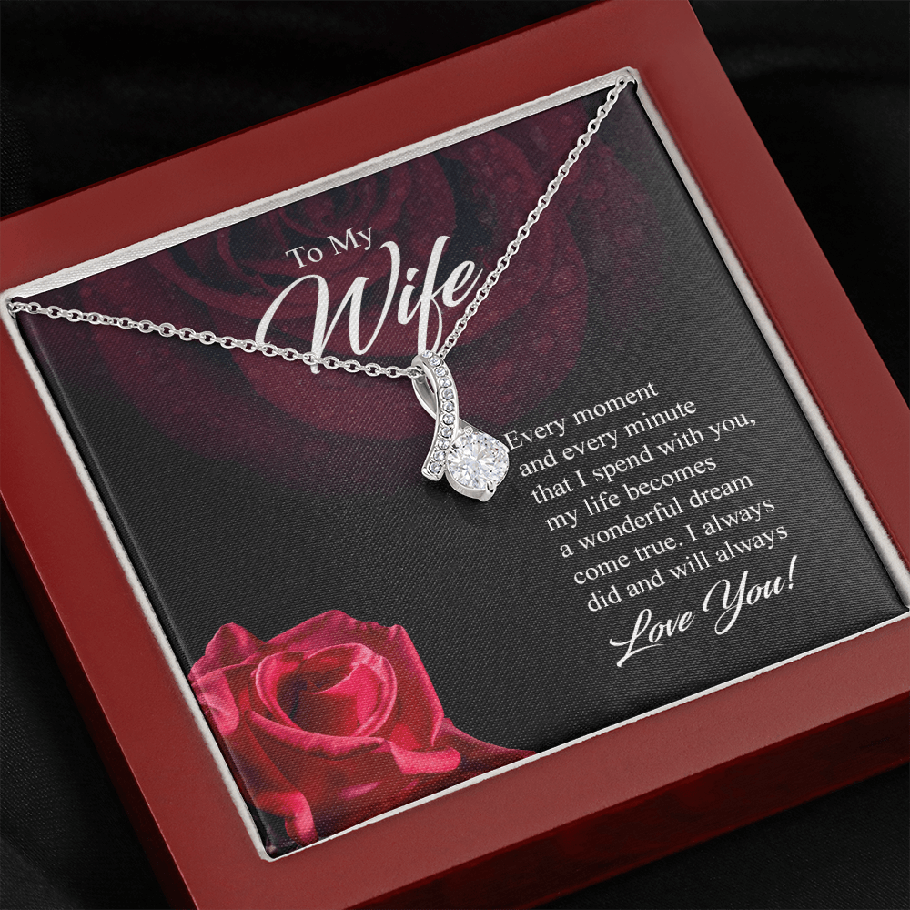 Wife -Every Moment And Every Minute - Alluring Beauty Infinity Necklace Message Card