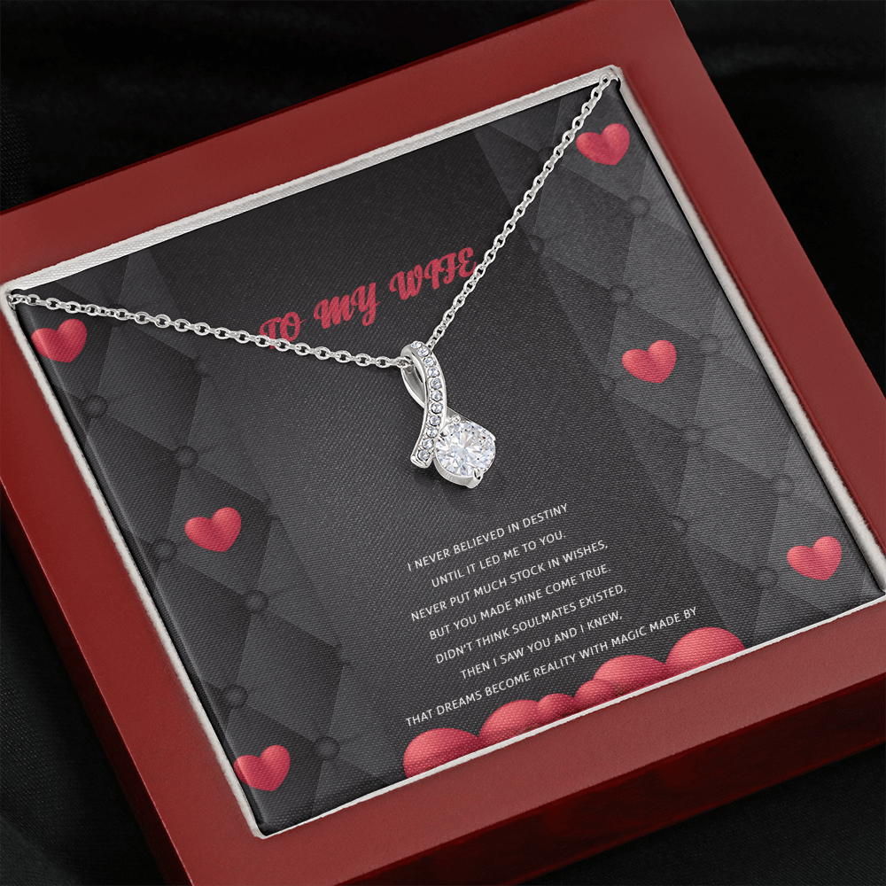 Wife - I Never Believed In Destiny - Alluring Beauty Infinity Necklace Message Card