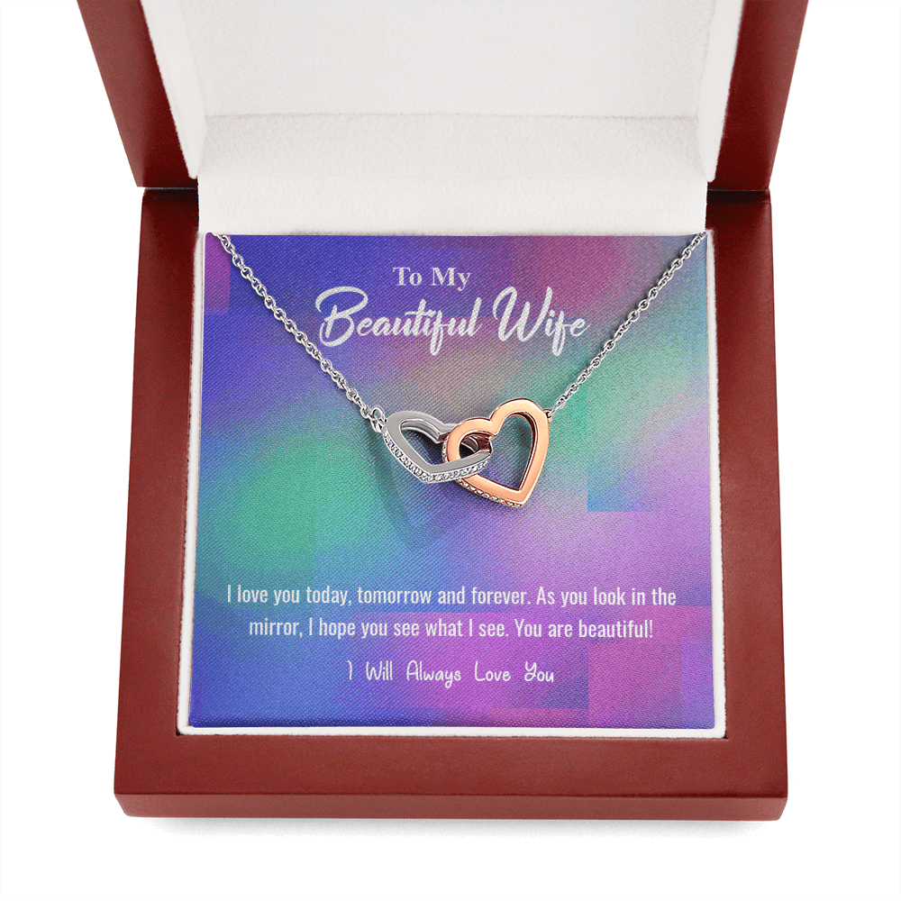 I Love You Today - Interlocking Hearts Necklace Message Card