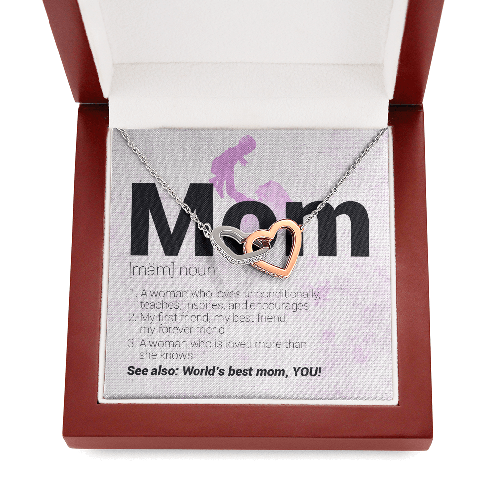Mom Definition - Interlocking Hearts Message Card