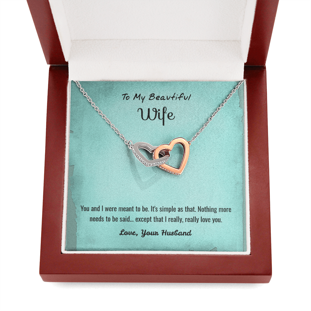 You and I Were Meant to Be - Interlocking Hearts Necklace Message Card