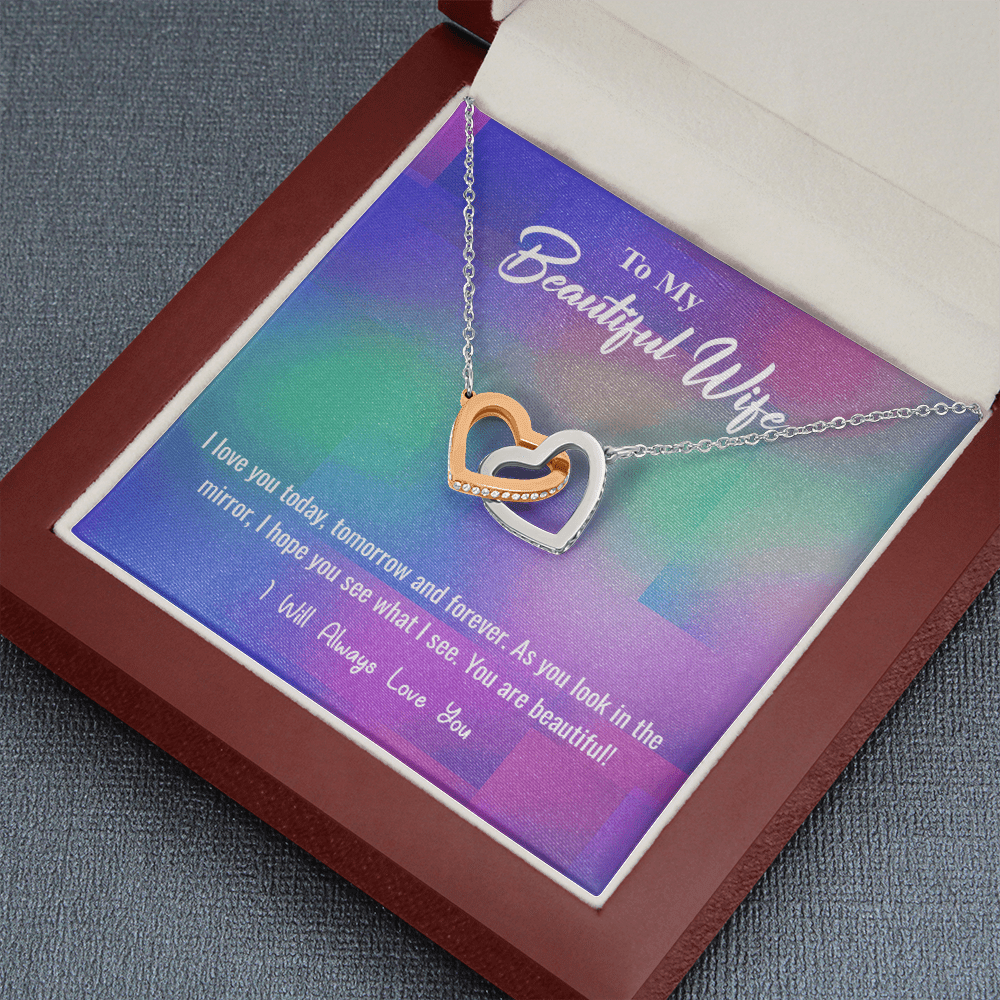 I Love You Today - Interlocking Hearts Necklace Message Card