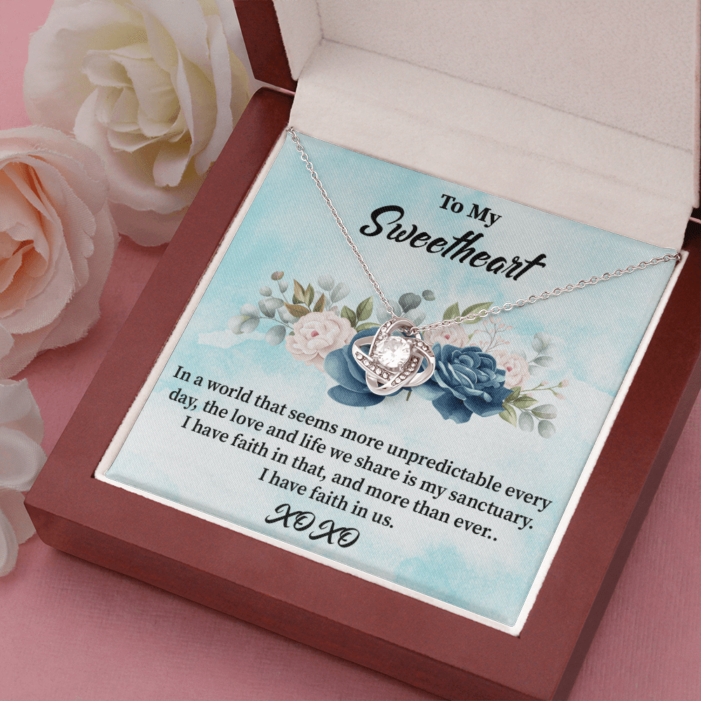 Sweetheart - In A World That Seems - Love Knot Necklace Message Card