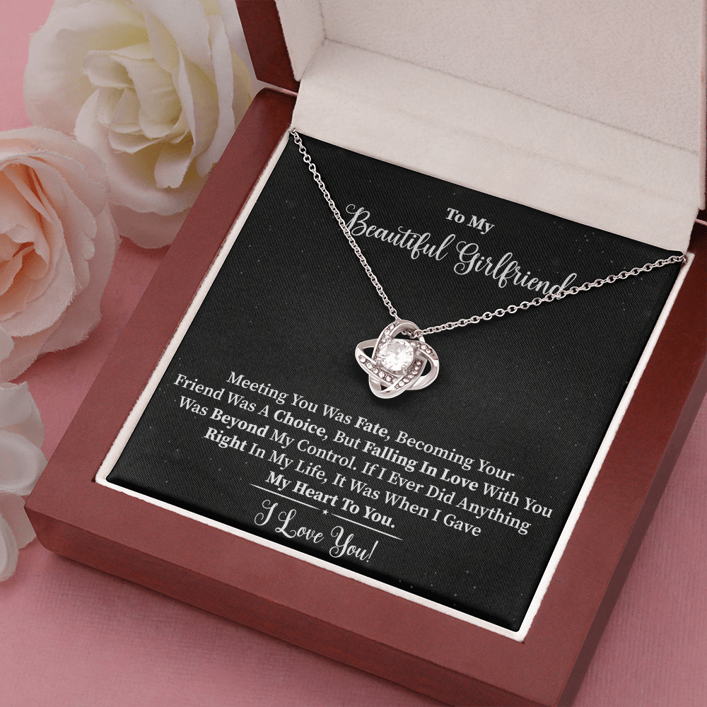 Girlfriend - Meeting You Was Fate Love Knot Necklace Message Card