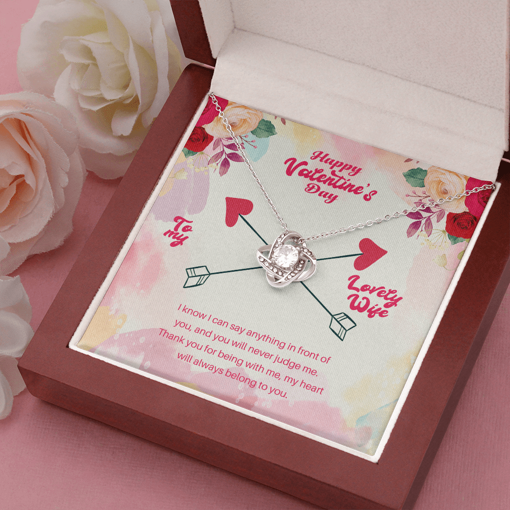 Wife - I Know I Can Say - Love Knot Necklace Message Card