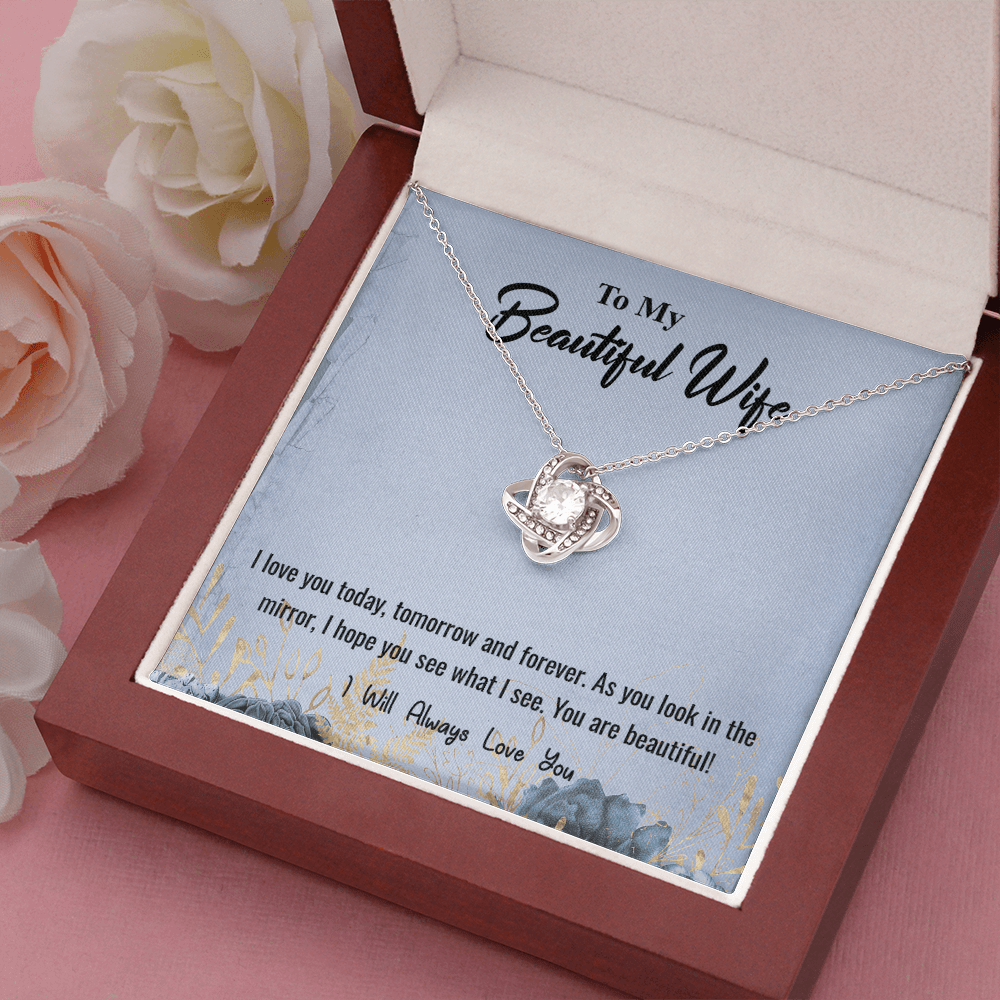 I Love You Today - Love Knot Necklace Message Card
